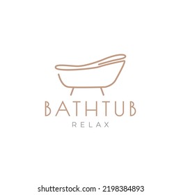 minimalist bathtub lines logo design