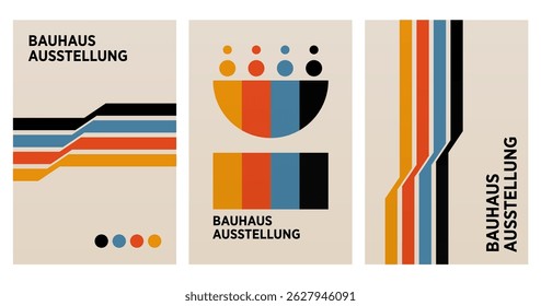 Um design minimalista em estilo Bauhaus. Design Bauhaus com forma simples, linha, forma básica, cor plana