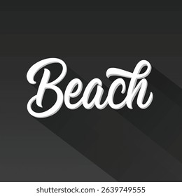 Minimalist Beach Text Design with Long Shadow