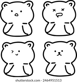 Minimalist Bear Clipart: Simple Line Art Bears for Clean Designs