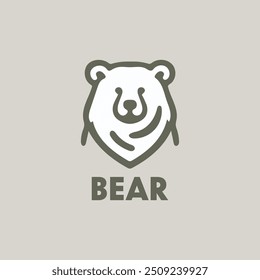 Design minimalista do logotipo da face do urso