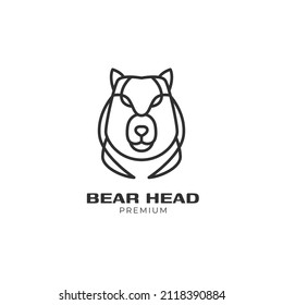 minimalist bear head logo template
