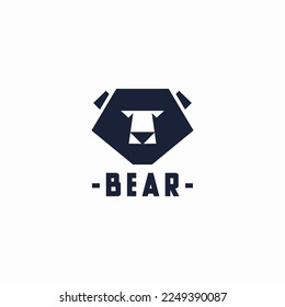 minimalist bear head logo vector