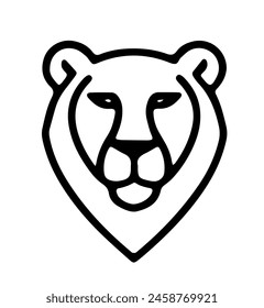 Minimalist Bear Head Vector illustration