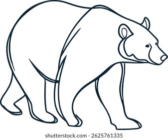 Minimalista Oso Línea Arte Ilustración vectorial Elegante Diseño gráfico de Vida Silvestre