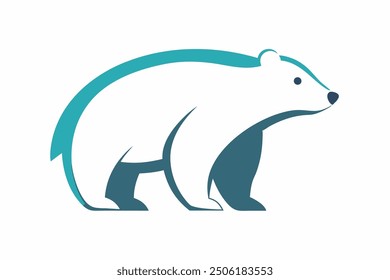 Minimalist Bear Logo Design - Vector Illustration on White Background