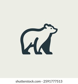 Minimalist bear logo for sale.