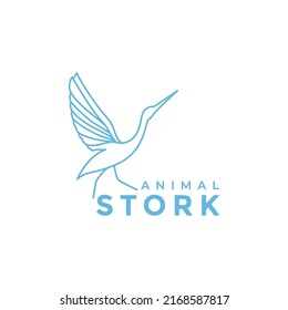 minimalist beautiful bird stork logo design vector graphic symbol icon illustration creative idea