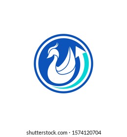 Minimalist beautiful phoenix logo design