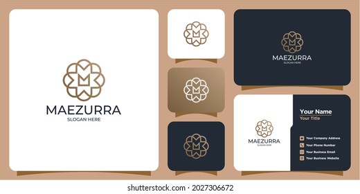 minimalist beauty abstract logo salon and spa silhouette shape concept logo and business card template