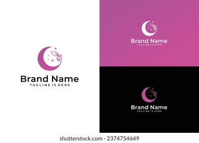 minimalist beauty moon vector logo