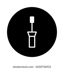 Minimalist beauty product icon inside circular frame symbolizing elegance for cosmetic brands and makeup tutorial applications