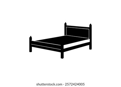 minimalist Bed Frame silhouette vector art illustration 1