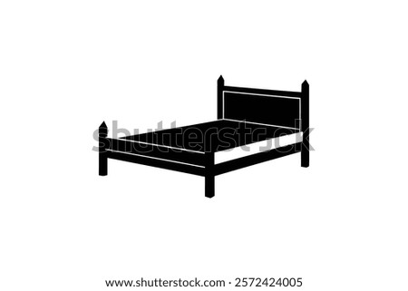 minimalist Bed Frame silhouette vector art illustration 1