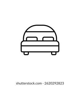 Minimalist bed icon illustration for accommodation or hotel concept