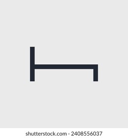 Minimalist bed logo with blank background
