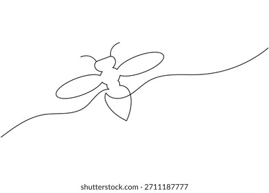 Abeja minimalista Ilustración vectorial de arte de una línea