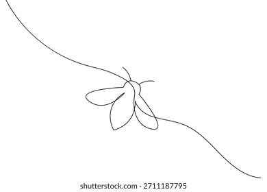 Minimalist bee continuous one line art vector illustration
