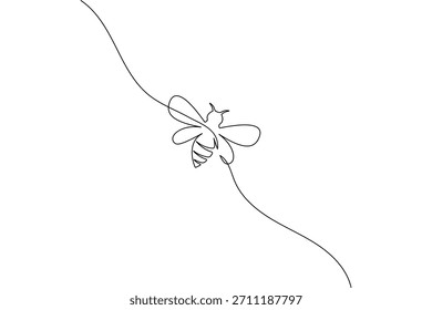 Abeja minimalista Ilustración vectorial de arte de una línea