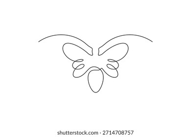 Minimalist bee continuous one line art drawing simple abstract flying insect design