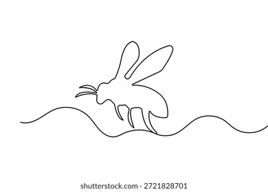Estilo de dibujo de una línea de abeja minimalista aislar diseño de Ilustración vectorial de contorno