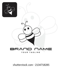 Minimalist Bee Drawing Logo Design Bee Stock Vector (Royalty Free ...