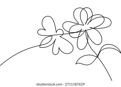 Abeja minimalista y flor de una línea de Ilustración vectorial de arte