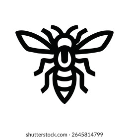 Minimalist Bee Insect Silhouette Vector Icon