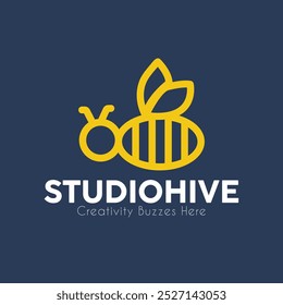Logotipo de abeja minimalista para Creative Studio