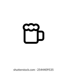 Minimalist Beer Mug Icon with Foam Detail.