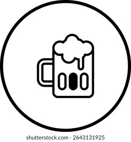 Minimalist Beer Mug Icon: A Simple Representation of Refreshment and Celebration