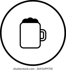Minimalist beer mug icon within a circle, perfect for bar or brewery branding