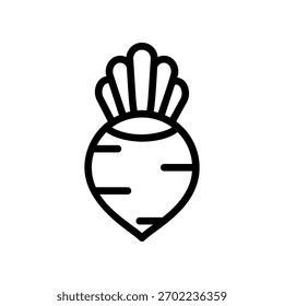 Minimalist Beet Root Icon With Leafy Top For Food, Farm, Or Market Use