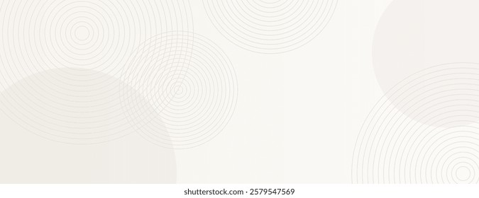 Minimalist beige background with circular line patterns. The beige background has a soft, textured appearance with subtle geometric designs. Aesthetic background vector. Beige background.