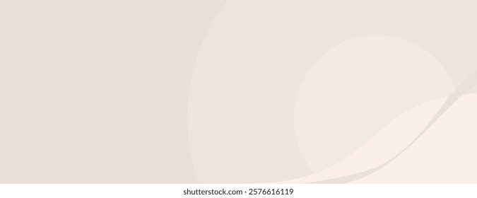 Minimalist beige background with smooth, flowing curves. The beige background has a soft, elegant texture. Aesthetic background vector. Pink background.