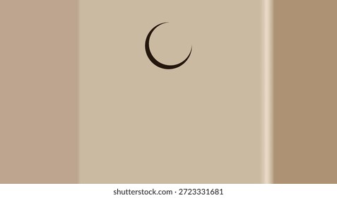 Fondo minimalista beige y marrón con luna creciente oscura, diseño de concepto espiritual islámico, EPS 10 Ilustración vectorial totalmente editable