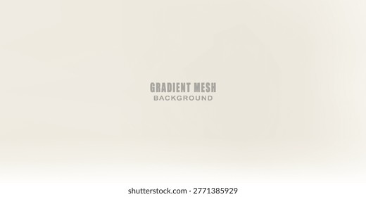 Minimalist Beige and Cream Gradient Mesh Vector Background - Abstract Soft Blurred Pastel Texture with Subtle Warm Tones for Modern Branding and UI.