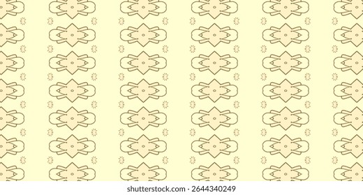 Minimalist beige geometric seamless pattern with abstract floral symmetry, ideal for wallpaper, backgrounds, or product design. 
