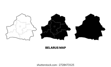 Minimalistische belarare Karte, Vektorgrafik