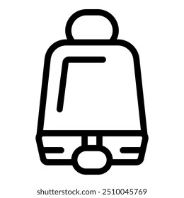 Ícone de sino minimalista com um clapper, ideal para representar notificações, alarmes ou elementos de captura de atenção