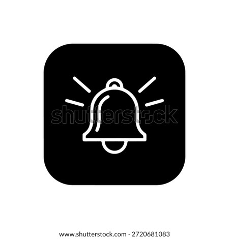 Minimalist bell notification icon white background