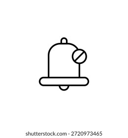 Icono de silencio de notificación de campana minimalista