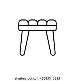 Minimalist Bench Illustration With Rounded Shapes And Clear Surface