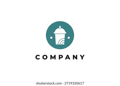 Logotipo minimalista da taça de bebida para marca do café ou da loja de bebidas