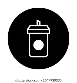 Minimalist beverage icon design showcasing a drink cup for graphic design and websites illustration