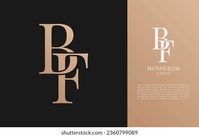 marca y logotipo de la marca y marca de la cosecha de la letra inicial de BF o FB