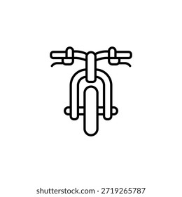 Icono de vista frontal de bicicleta minimalista para material de ciclismo