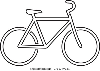 Diseño minimalista del Vector del icono de la bicicleta en estilo de silueta de arte de línea delgada Mediana limpia elemento gráfico de signo de transporte simple moderno para ilustración profesional y uso digital