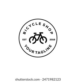 minimalist bicycle shop vector logo. white background