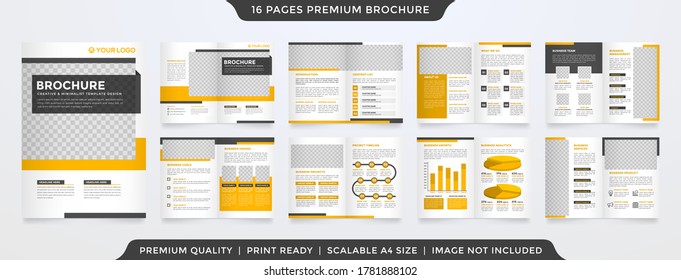 minimalist bifold business proposal template with modern concept and abstract style use for business profile and catalog